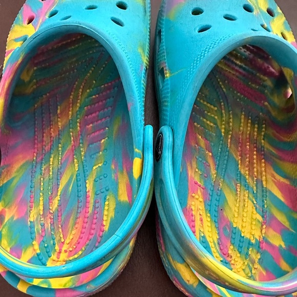 Kids Unisex Crocs Tye Dyed, Classic marbled size 2 - Picture 7 of 8